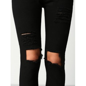 Cut Out Knee Ripped Jeans