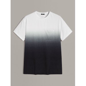 Men Pocket Patched Ombre Tee
