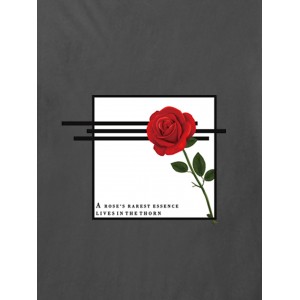 Men Rose & Letter Graphic Tee
