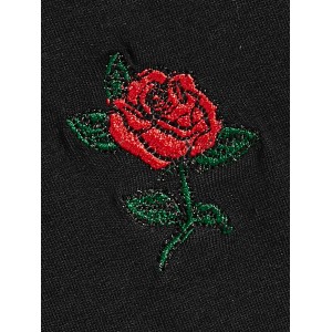 Men Embroidered Rose Tee